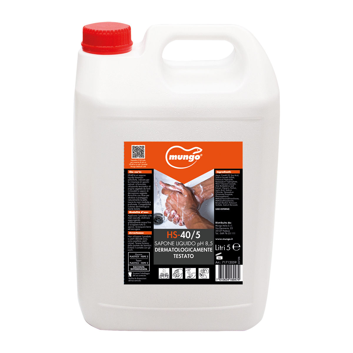 HS-40 - Sapone liquido extra-forte per la rimozione dello sporco ostinato - Con dispenser dosatore