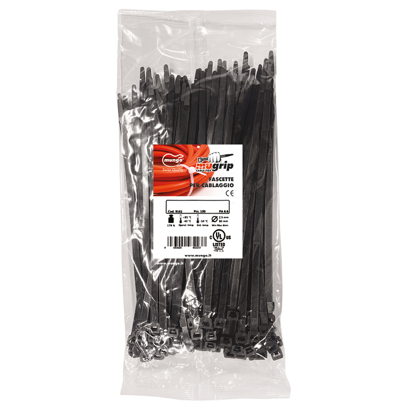 MUGRIP - Fascetta di cablaggio - Nero - Fascetta di cablaggio in Poliammide - Colore Nero