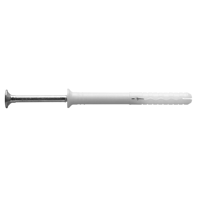 MNAr-S - Tassello a battuta prolungato in Nylon con vite a chiodo in acciaio INOX A2 con bordo svasato