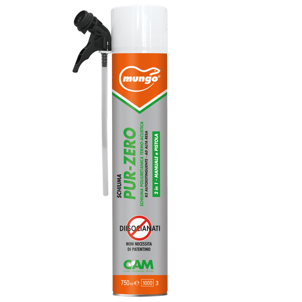 SCHIUMA PUR-ZERO - 2in1 - Schiuma termo-acustica B2, 2in1, ad alta resa - BASSO CONTENUTO DI DIISOCIANATI