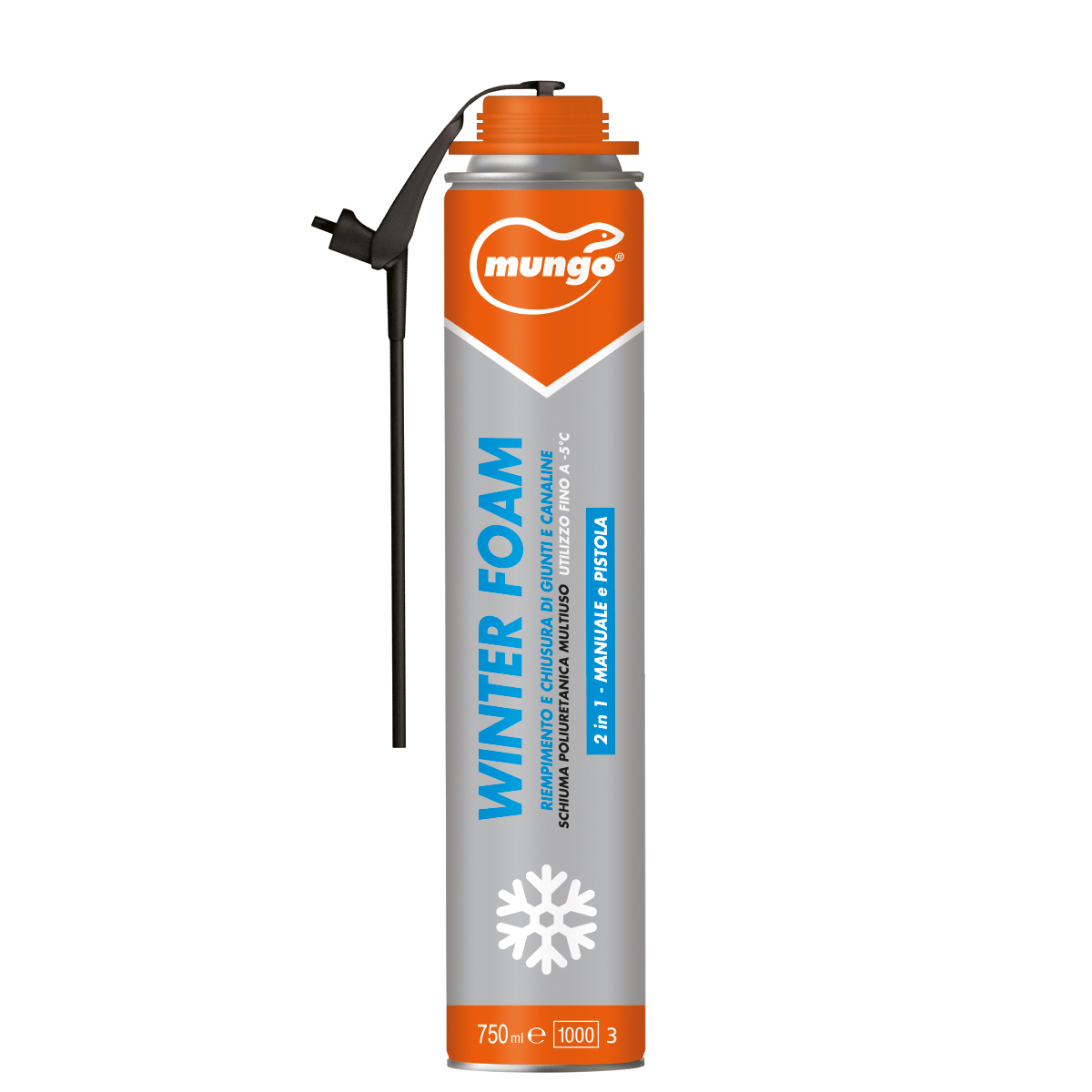 WINTER FOAM - 2in1 - Schiuma poliuretanica Utilizzo a basse temperature fino a -5°C  - 2in1 per utilizzo sia manuale che con pistola